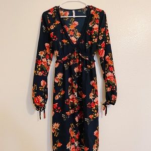 Boho Long Sleeve Floral Dress